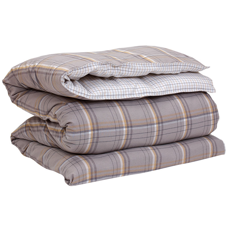 Простыня 2-спальная Gant Home Flannel Coast Check 220x280см, цвет серый