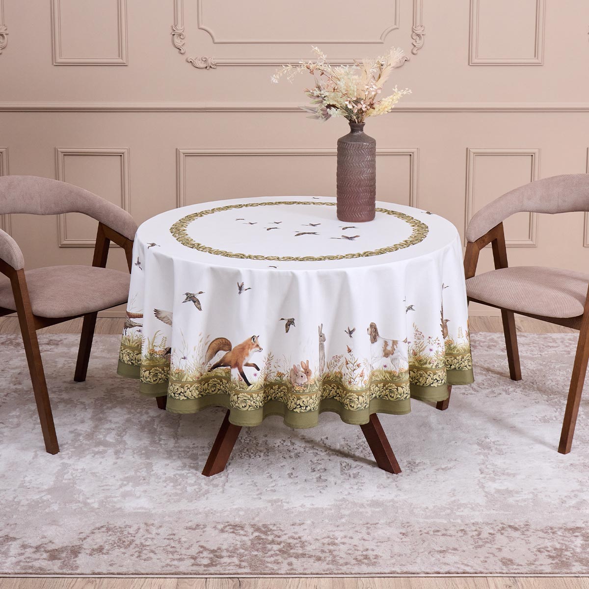 Скатерть круглая Santalino Охота 190см
Скатерть круглая Santalino Охота 190см