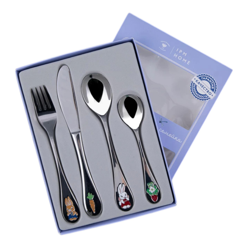 Набор столовых приборов детских Императорский фарфоровый завод Дружная семейка 4 предмета
Набор столовых приборов детских Императорский фарфоровый завод Дружная семейка 4 предмета