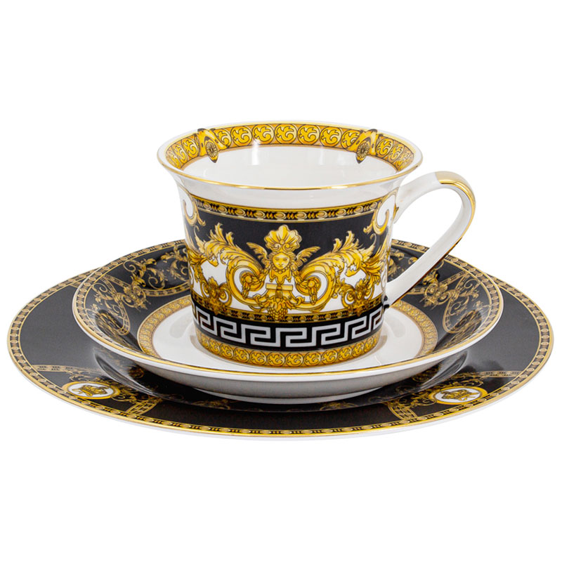 Сервиз чайный Royal Crown Монплезир 40 предметов на 12 персон Royal Crown RC9-40TS-666B, цвет золотистый - фото 4