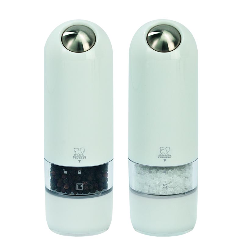 Набор мельниц для соли и перца электрический Peugeot Alaska Duo, белый перцемолка peugeot alaska 27667