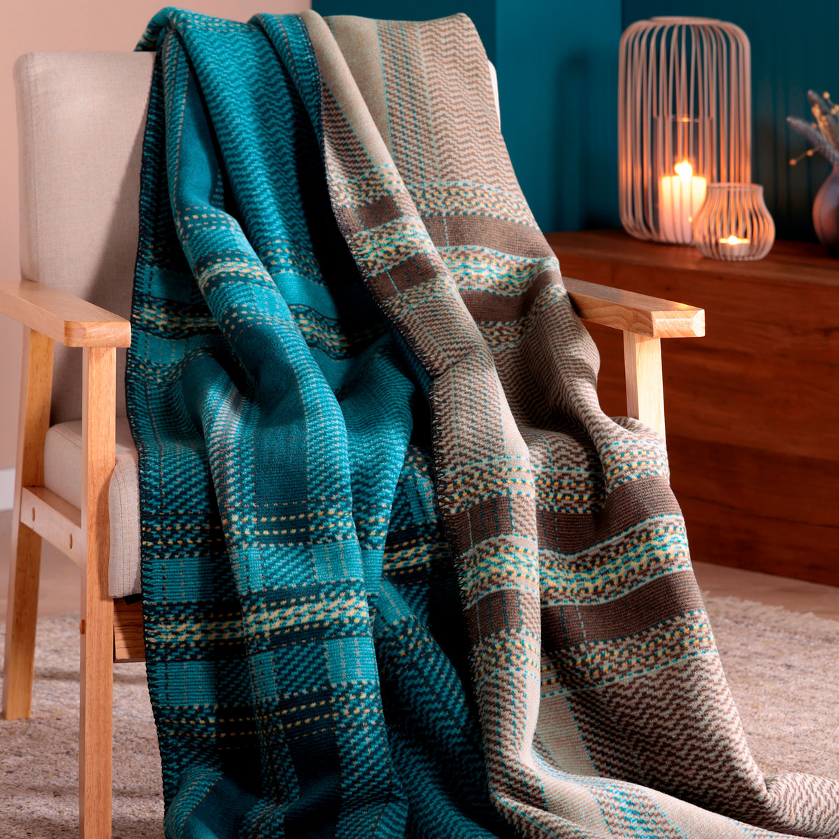 

Плед 1,5-спальный Biederlack Nordic Check