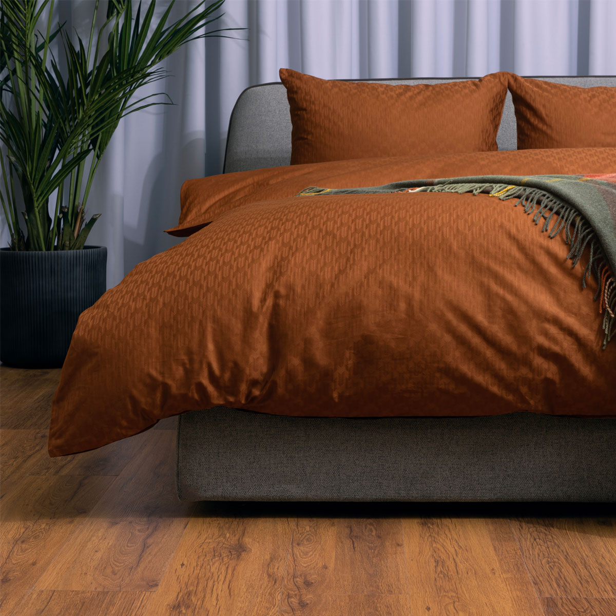 Комплект постельного белья евро Pappel brown Pappel JY(18-1024TCX)/200220D, цвет коричневый