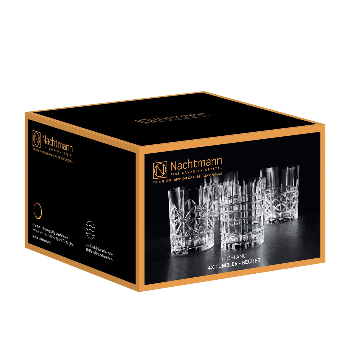 Набор стаканов для виски Nachtmann Highland 345мл, 4шт Nachtmann 95906, цвет прозрачный - фото 4