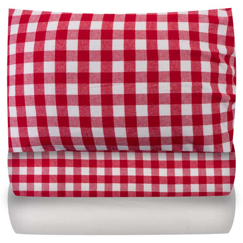 Комплект постельного белья семейный Lameirinho Flannel красно-белая клетка комплект 1 2 футорки 1 1 2 4 шт возд 1 2 загл 1 2 ключ для воздух