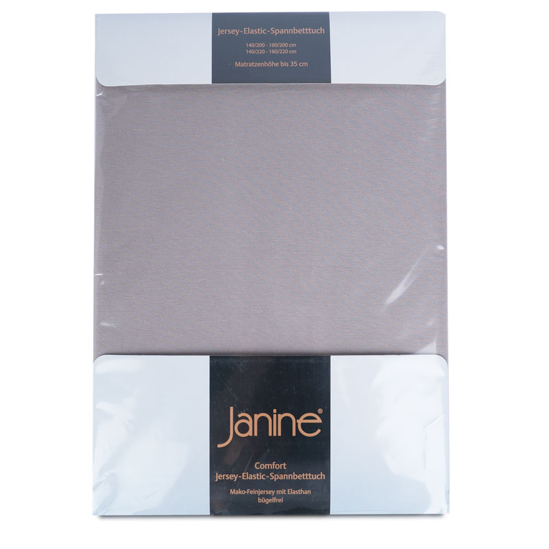 Простыня 1,5-спальная Janine Messina Elastic, цвет темно-серый Janine 5002/77/150200