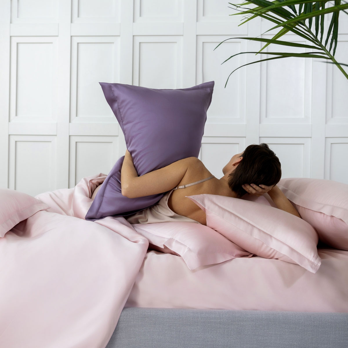 

Простыня на резинке двуспальная 160х200см La Prima SilvaSilk Rose