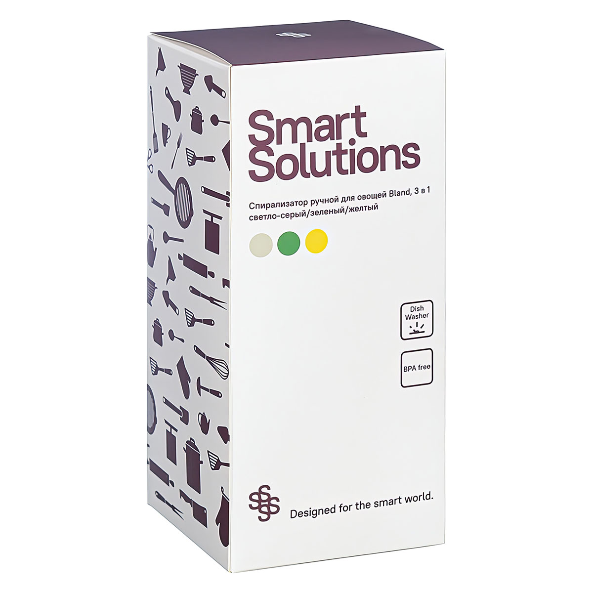 Спирализатор ручной для овощей 3 в 1 Smart Solutions Bland Smart Solutions SS-HSP-PPABS-3-in-1, цвет разноцветный - фото 7