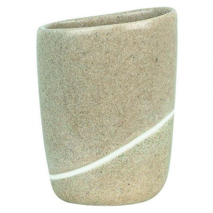 Стакан для зубных щеток Spirella Etna Stone, песочный ruca stone eucalyptus подставки под тарелки 2 шт