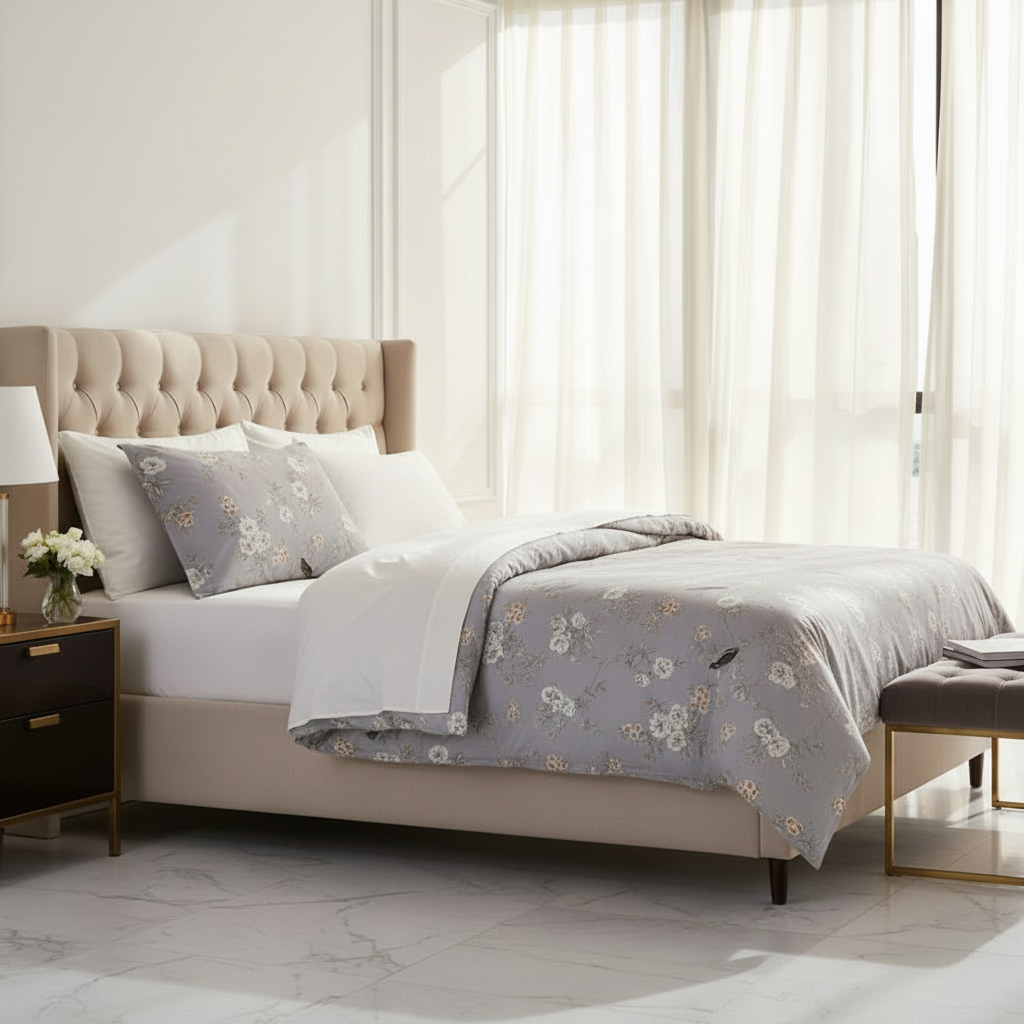 

Комплект постельного белья семейный Lameirinho 300TC, цвет серый