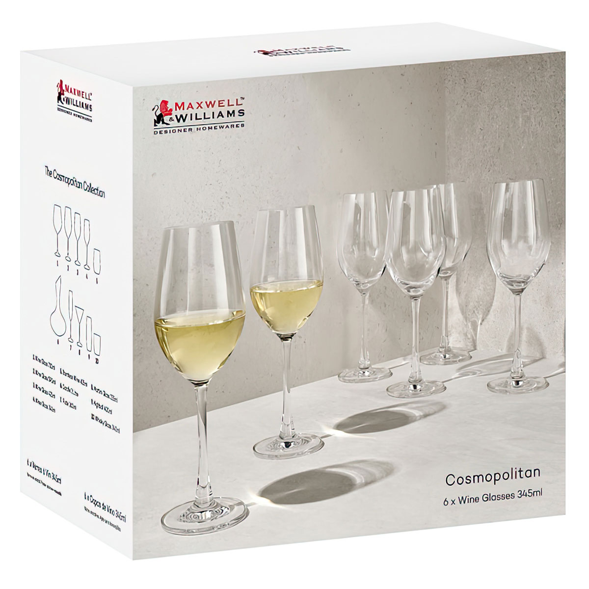 Набор бокалов для вина Maxwell & Williams Cosmopolitan 345мл, 6шт Maxwell & Williams MW827-AS0003, цвет прозрачный - фото 5