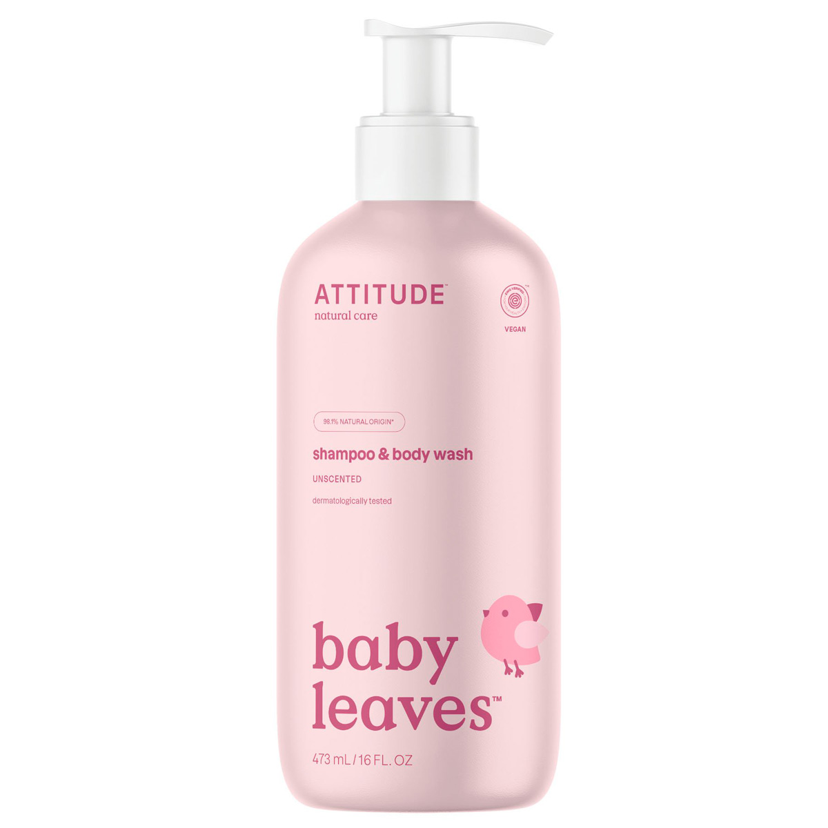 

Детский шампунь гель для волос и тела 2 в 1 Attitude Baby без запаха 473мл