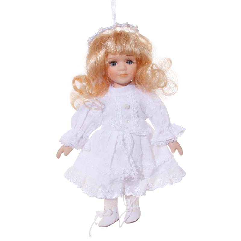 

Елочное украшение Shishi Porcelain Doll Кукла в белом платье, 20см, Белый