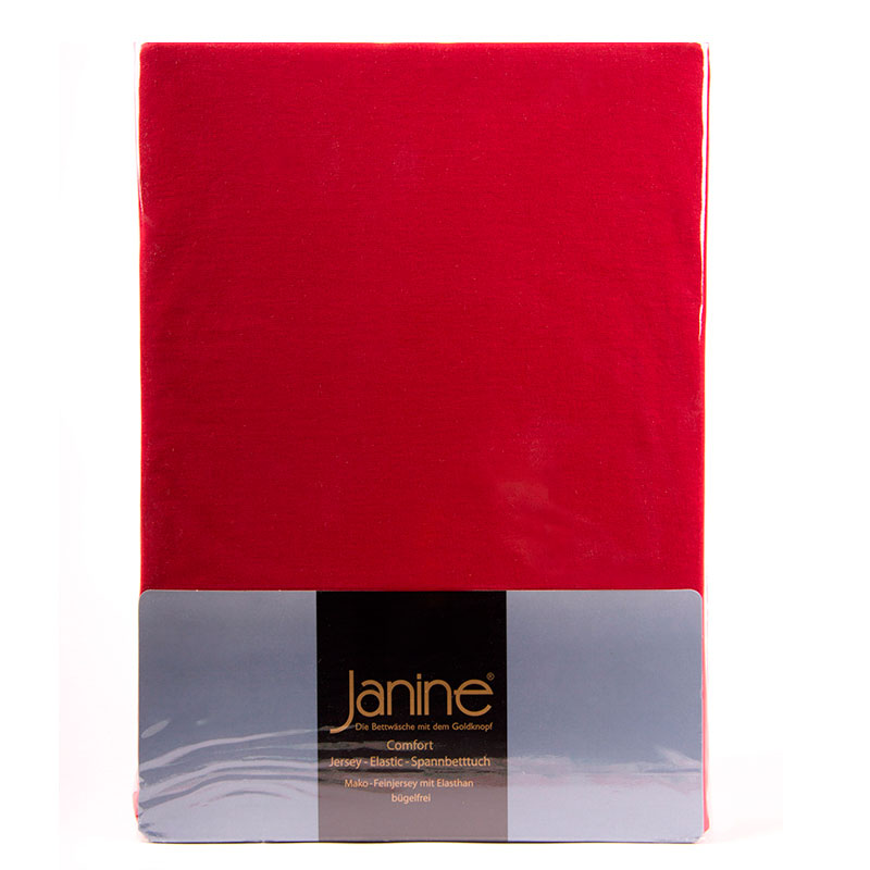 Простыня на резинке 1,5-спальная Janine Elastic 150x200см, цвет гранат простыня de luxe клюквенный р 1 5 сп