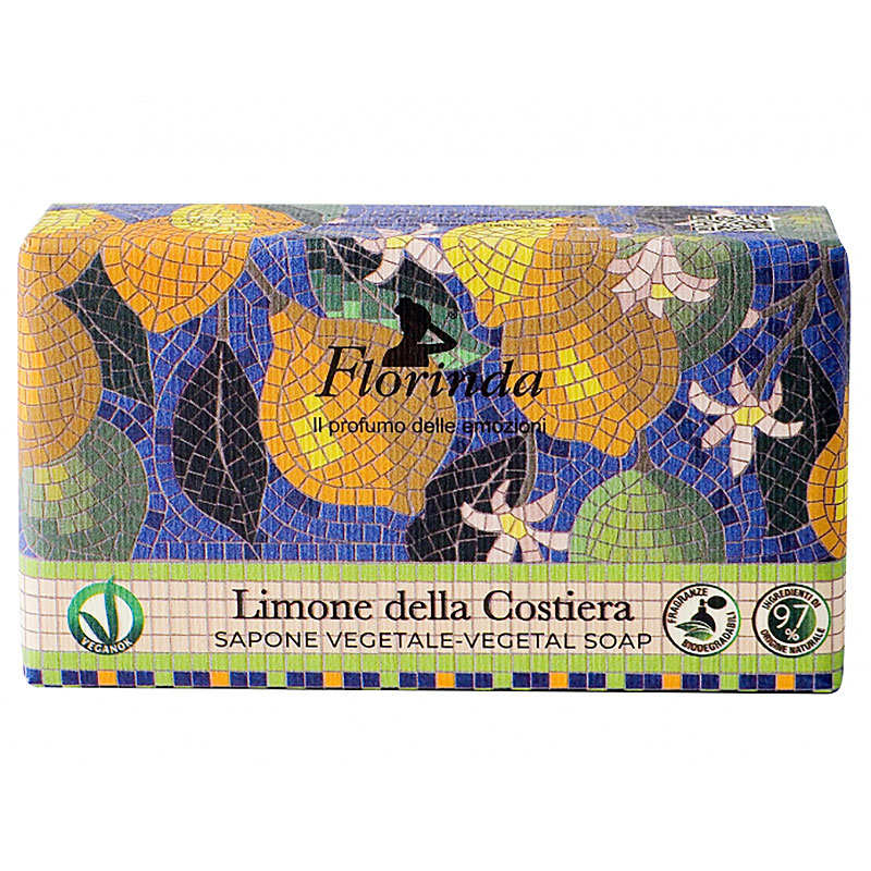 Мыло туалетное Florinda Итальянская Мозаика. Прибрежный лимон мыло florinda просто вкусно miele e zenzero мед и имбирь