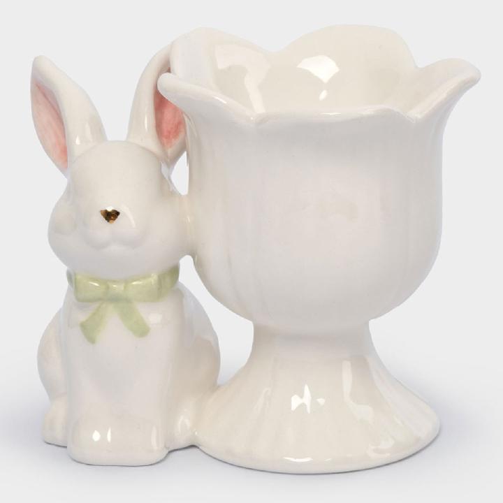 Подставка для яйца Anna Lafarg Пасха Золотая Кролик с цветком