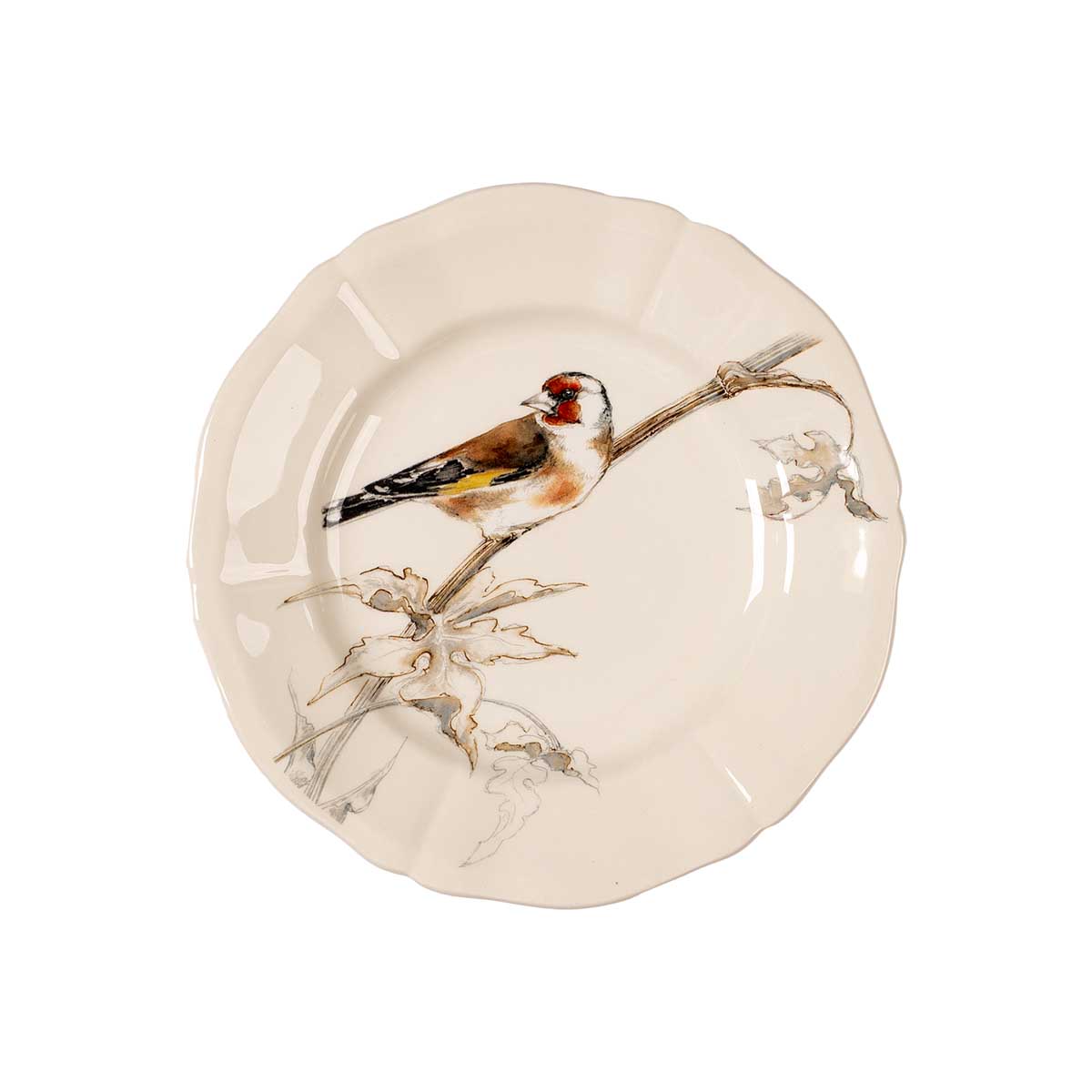 Тарелка для канапе Gien Oiseaux Foret Щегол