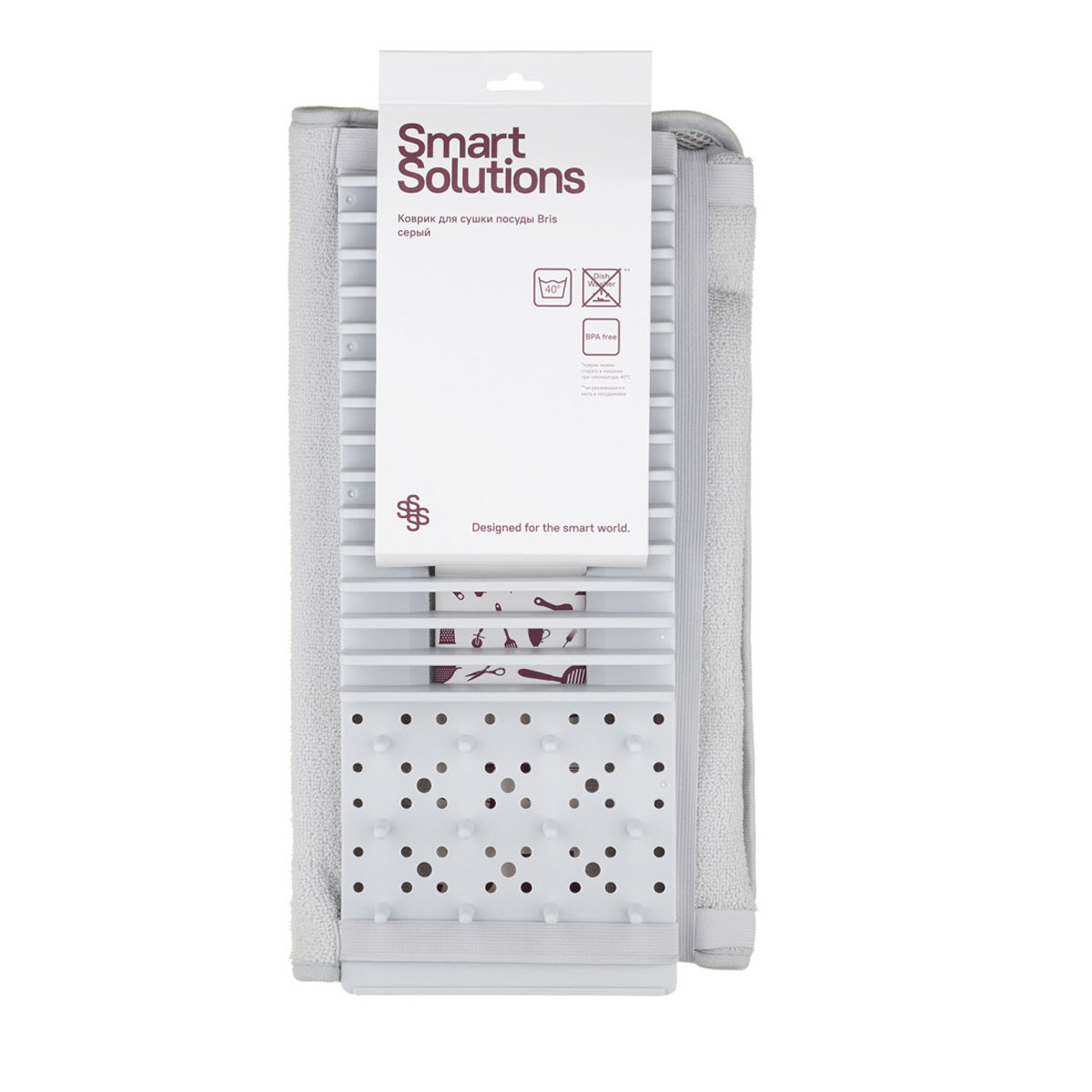 Коврик для сушки посуды Smart Solutions Bris Smart Solutions SS00002, цвет серый - фото 10