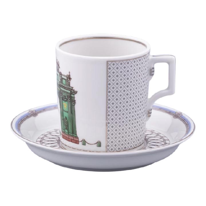 Чайная пара Императорский фарфоровый завод Серебряный город 220мл