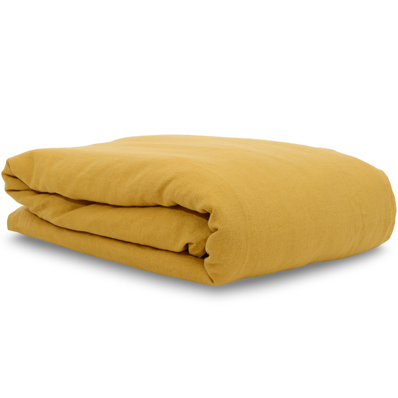 

Пододеяльник 2-спальный льняной Tkano Essential 200x200см, горчичный, Желтый
