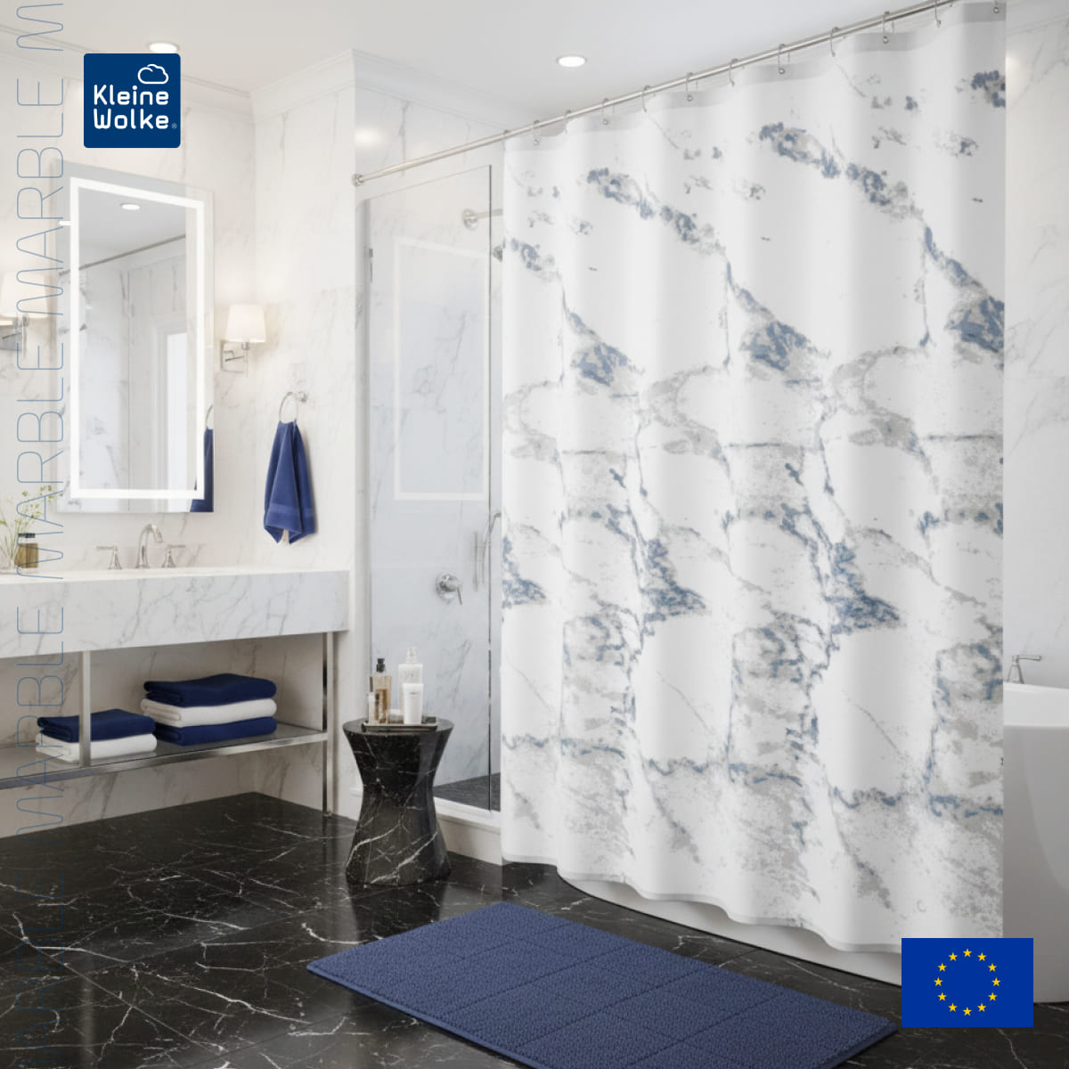Штора для ванной комнаты Kleine Wolke Marble 5410₽