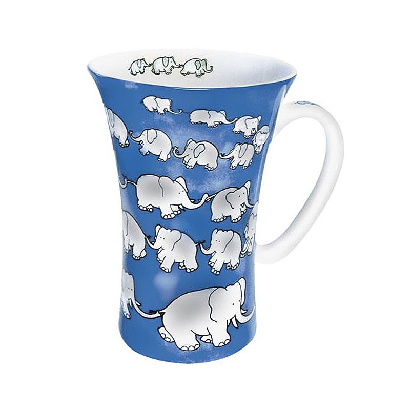 

Мега Кружка Konitz Chain of elephants blue, 630 мл, Синий