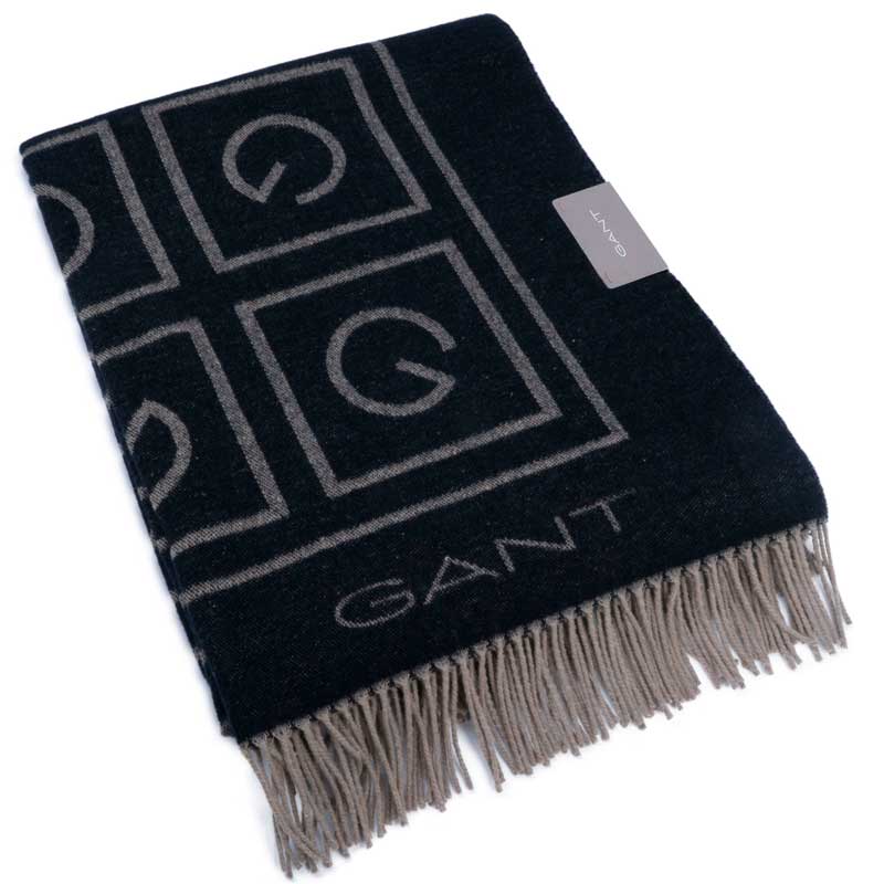 

Плед Gant Home G Throw, темно-синий