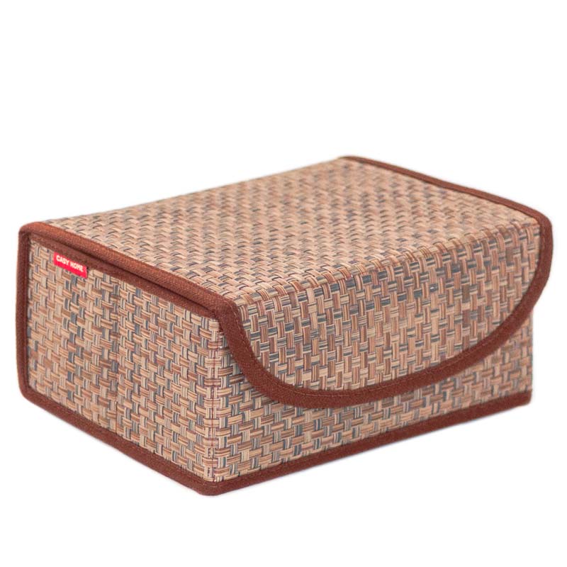 Коробка для хранения Casy Home Ротанг с крышкой 23x17x10см корзина для хранения плетеная ручной работы с крышкой доляна