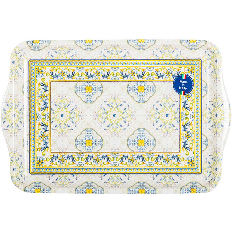 

Поднос с ручками Easy Life Capri 33x22см, Голубой;желтый