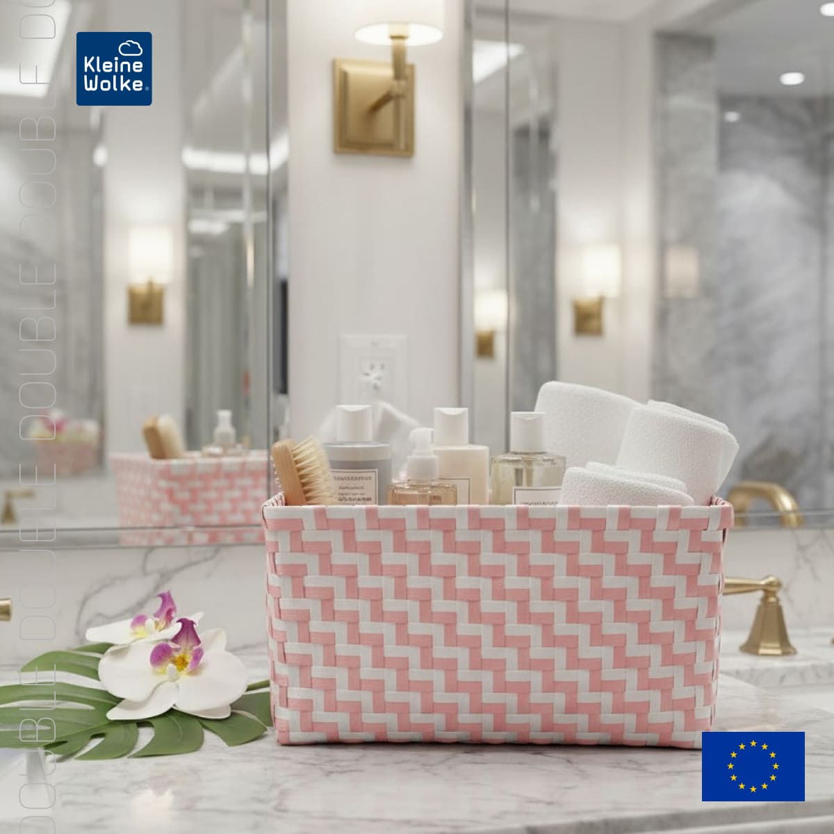

Корзина для хранения Kleine Wolke Box Double Light Pink 33х17х23см, цвет розовый