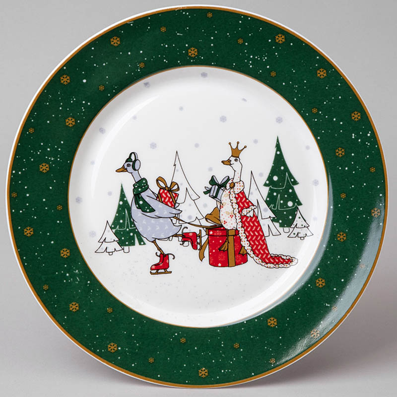 

Тарелка обеденная Lefard Family Christmas Гуси с подарками 25см