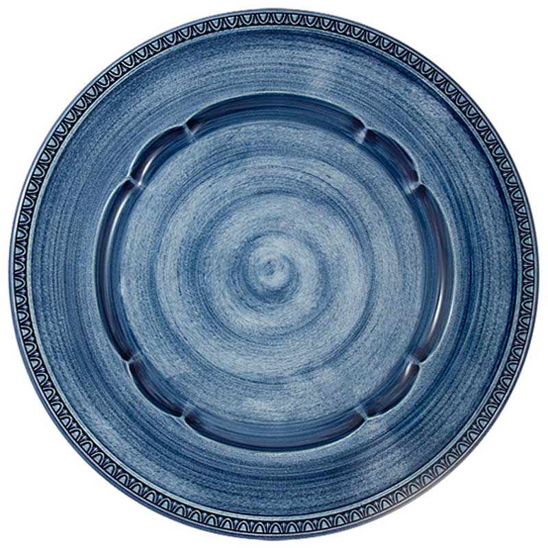 Тарелка обеденная Matceramica Augusta 27см, цвет синий когтерез секатор с прорезиненной ручкой отверстие 11 мм синий
