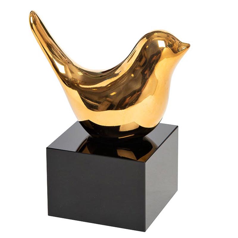 Статуэтка Гарда Декор Птичка золотая на подставке Garda Decor 55RD4007S, цвет золотистый - фото 1