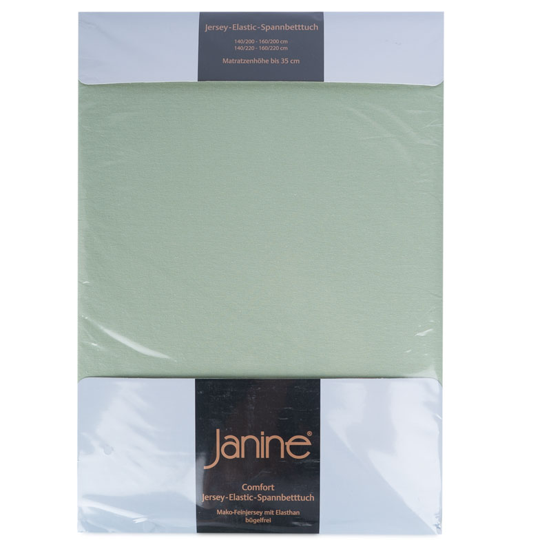 Простыня 2-спальная Janine Messina Elastic, цвет зеленый Janine 5002/26/200200
