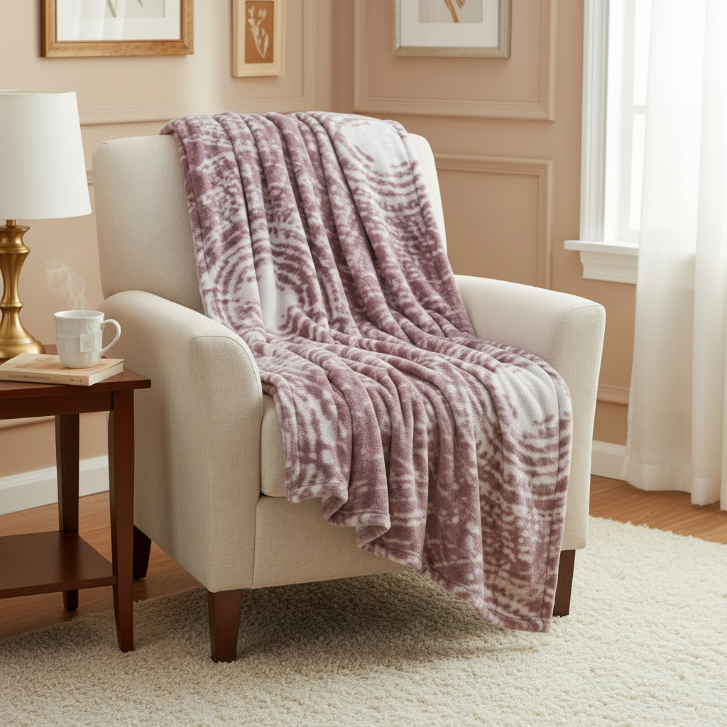 Плед 200x220см Pappel Cotton белый с бордовым 4810₽