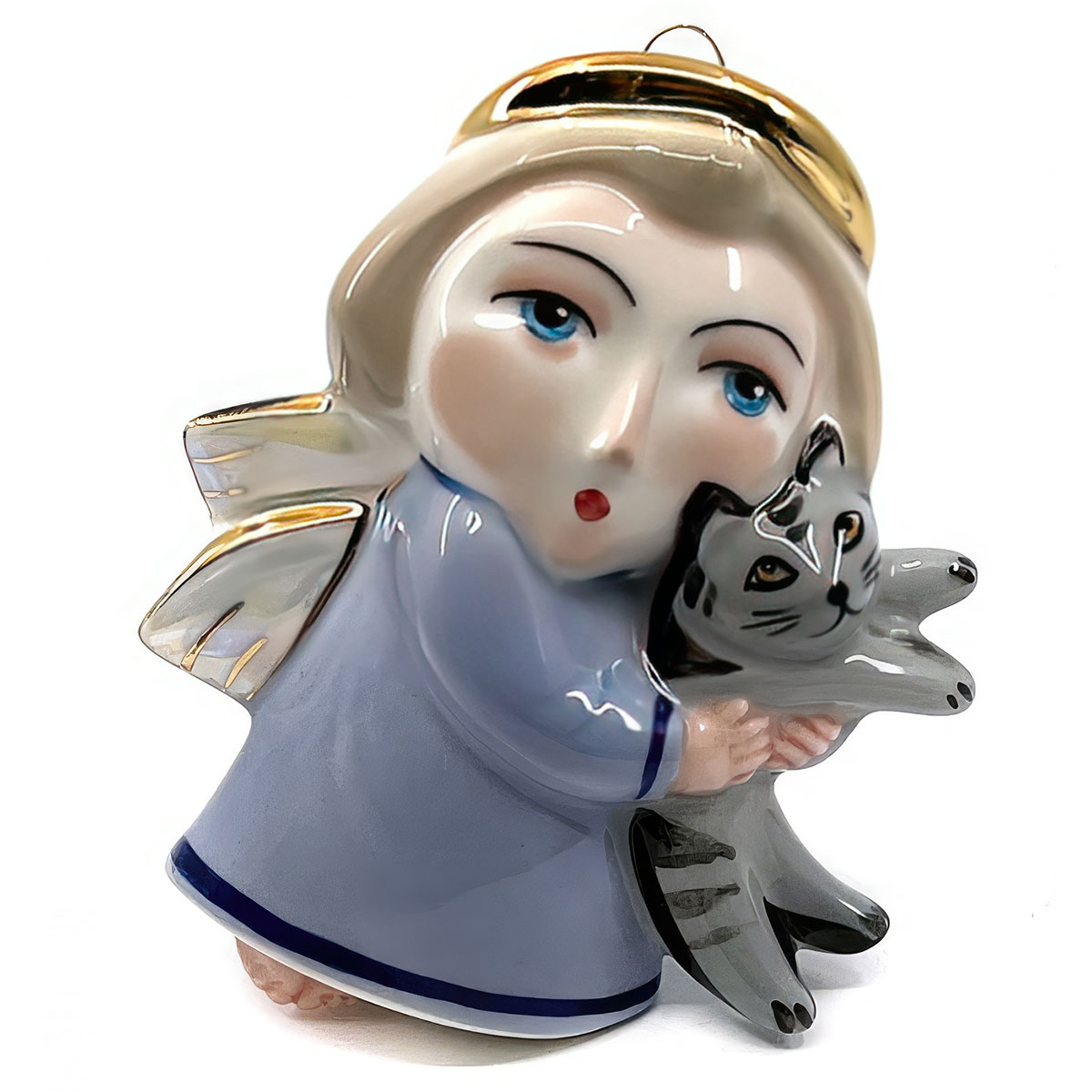 

Елочная игрушка Фарфоровая мануфактура Ангел с котиком, Фиолетовый