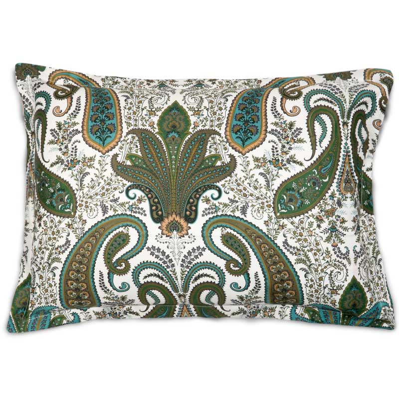 

Наволочка Gant Home Key West Paisley 50x70см, цвет белый с зеленым, Белый;зеленый