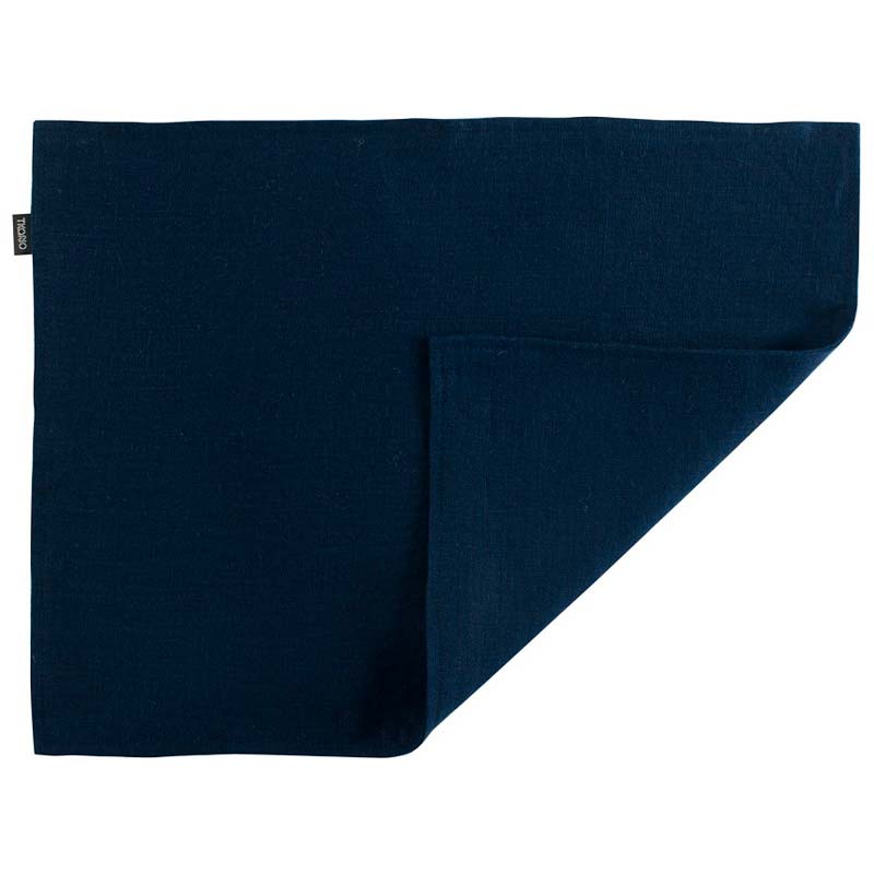 

Двухсторонняя салфетка под приборы из умягченного льна темно-синего цвета Essential 35x45см, Синий