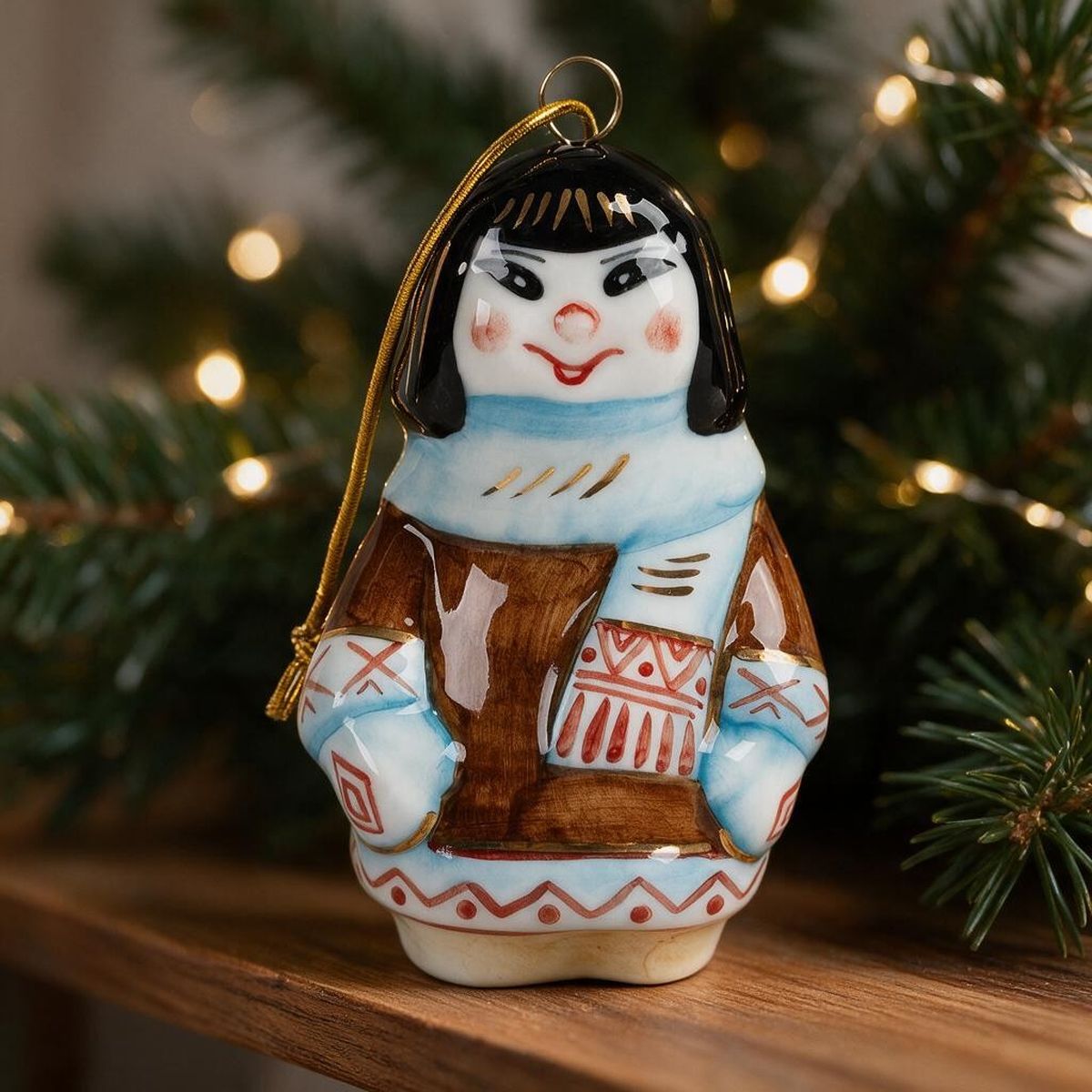 Елочная игрушка Лефортовский фарфор Чукча
