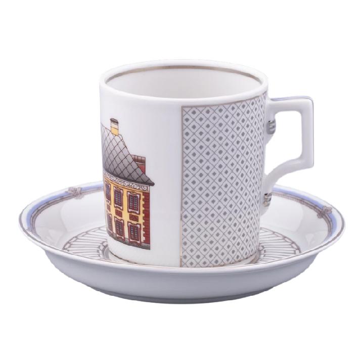 Чайная пара 220мл Императорский фарфоровый завод Серебряный город