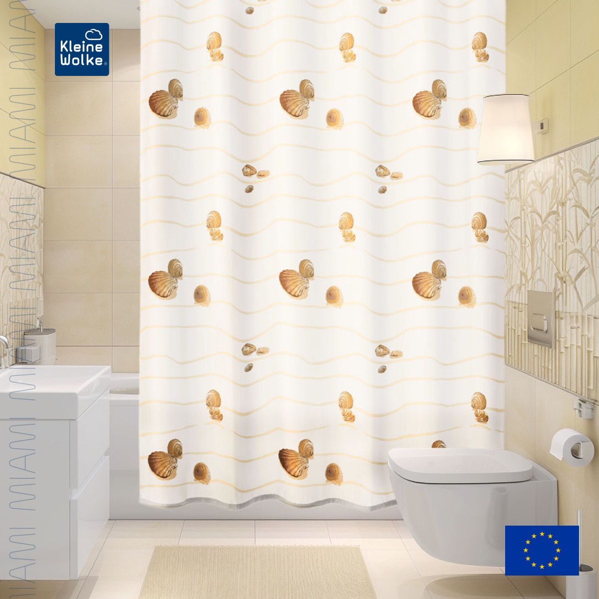 

Штора для ванной комнаты Kleine Wolke Miami Beige 120х200см