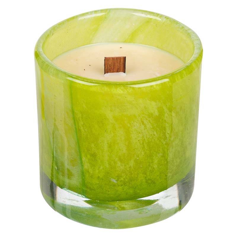 Свеча в стекле гутной работы Zapel Грин лайн Zapel 37 0003 1770, цвет зеленый