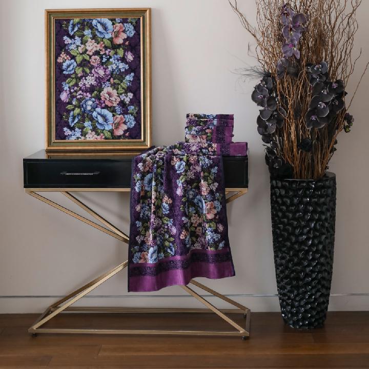 Полотенце Feiler Anjelika 75x150см, цвет мальва, свекольный