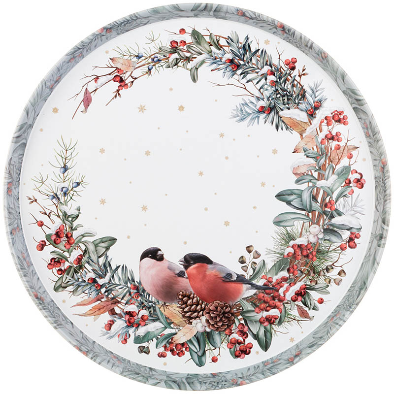 

Поднос Agness Морозко Снегири 33x2,1см