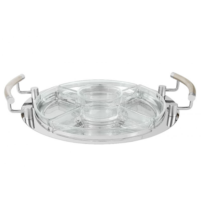 

Менажница Regent Silverware Перле 38x31см, 5 секций, Серебряный;прозрачный