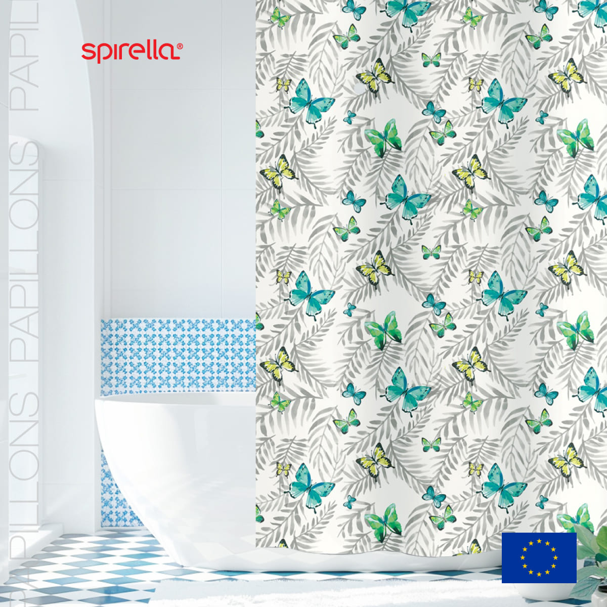 

Штора для ванной комнаты Spirella Papillons