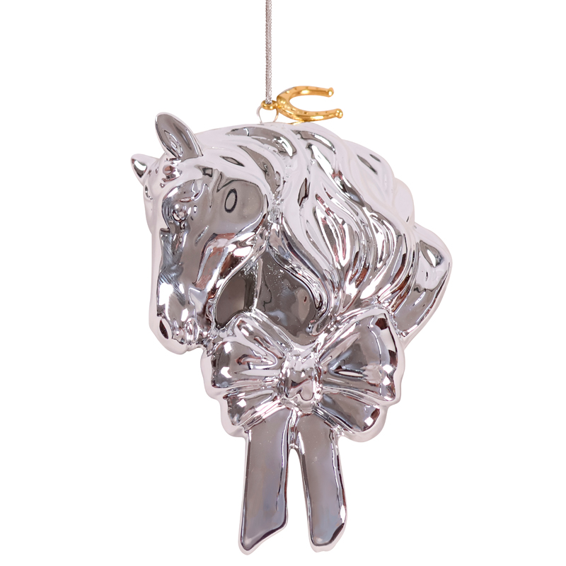 Новогоднее подвесное украшение Magic Time Символ года Голова лошади, серебро
