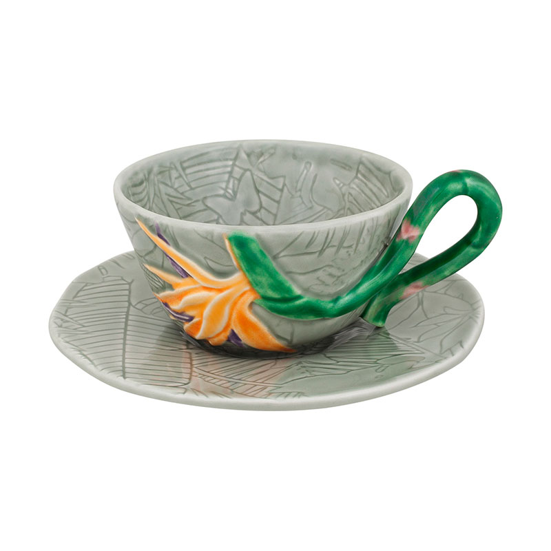 Чайная чашка с блюдцем Bordallo Pinheiro Tropical Bordallo Pinheiro 65019061, цвет серый - фото 1
