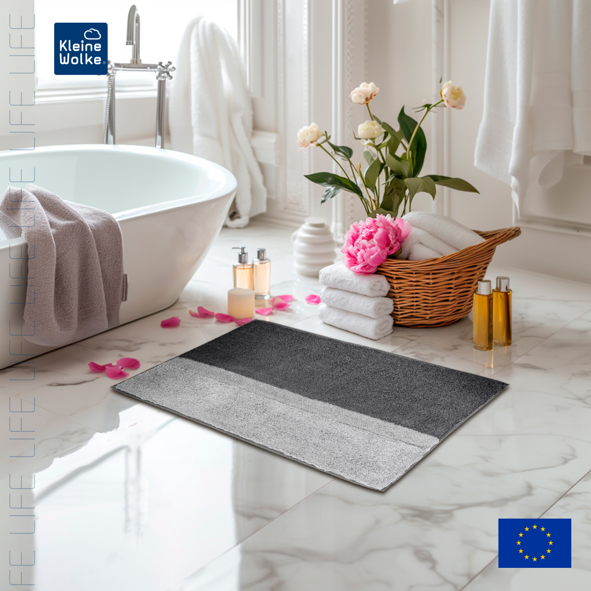 

Коврик для ванной комнаты Kleine Wolke Life Anthracite 60x100см