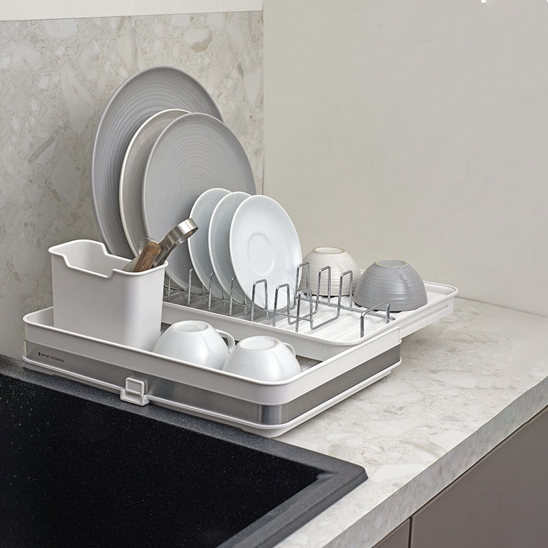 Сушилка для посуды Smart Solutions Atle раздвижная большая, цвет белый стальные губки york